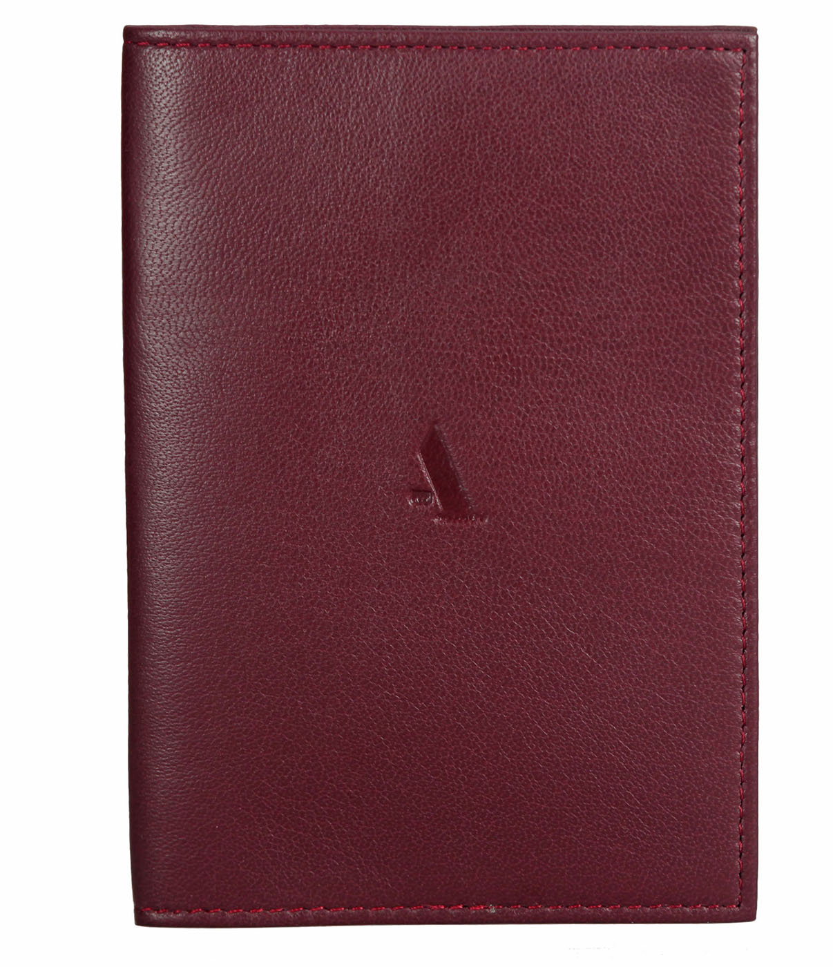 W73--Passport cover in Genuine Leather - Wine