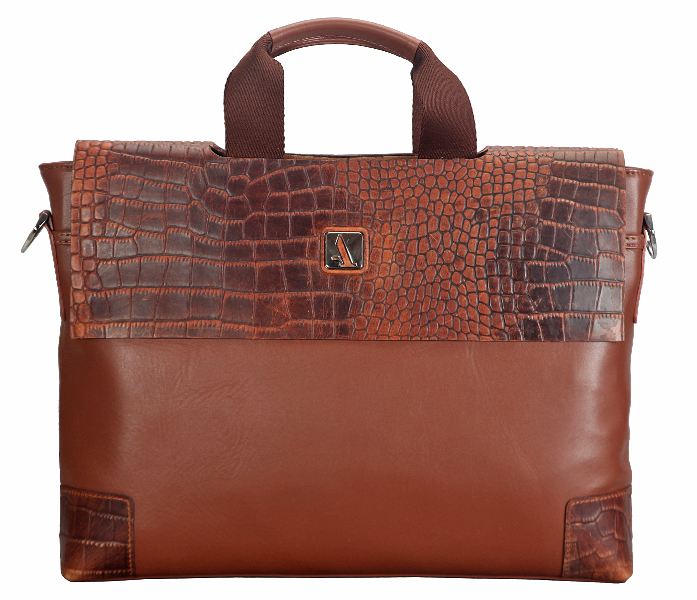 LC37-Ebner-Laptop, portfolio office executive bag in Genuine Leather - Tan/Brown