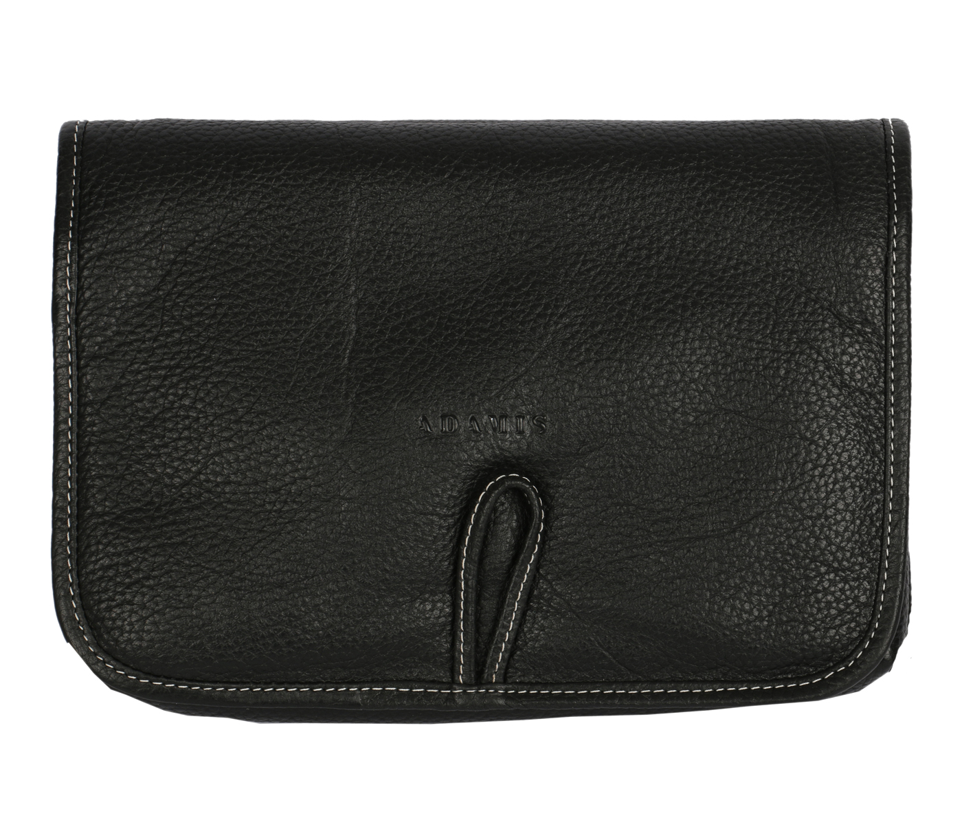Travel Essential--Unisex Wash & Toiletry travel Bag in Genuine Leather - Black