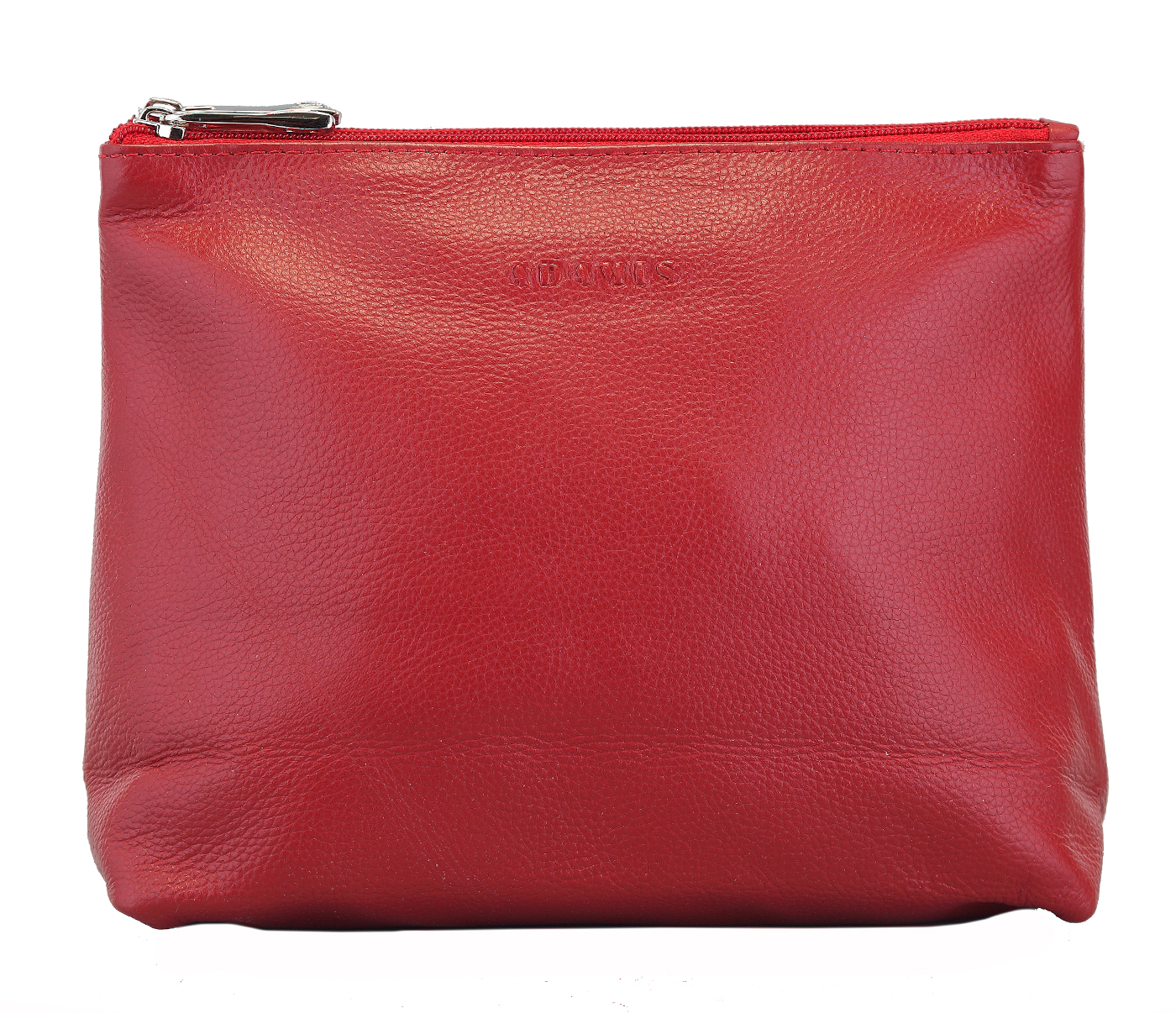 P18--Unisex Wash And Toiletry Bag in Genuine Leather - Red