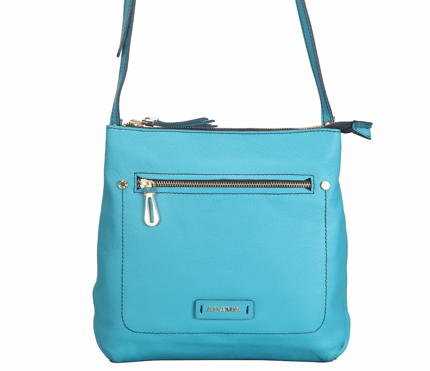 Buy Adamis Turquoise Colour Pure Leather Handbag (B811) Online