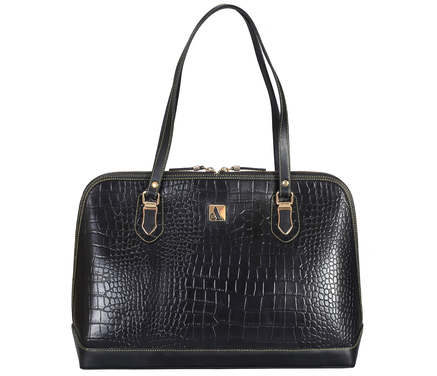 Crocodile Embossed Bag Genuine Leather Tote Bag Leather Work 