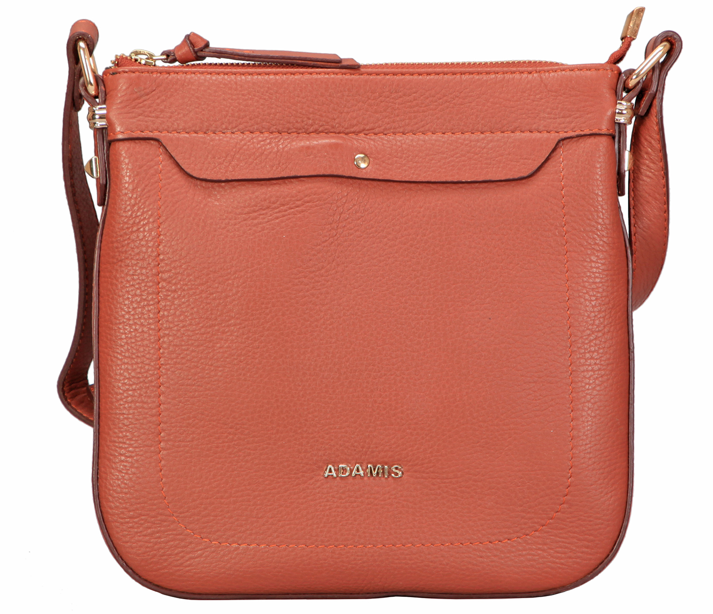 B859-Georgina-Sling Cross Body Bag In Genuine Leather - Tan