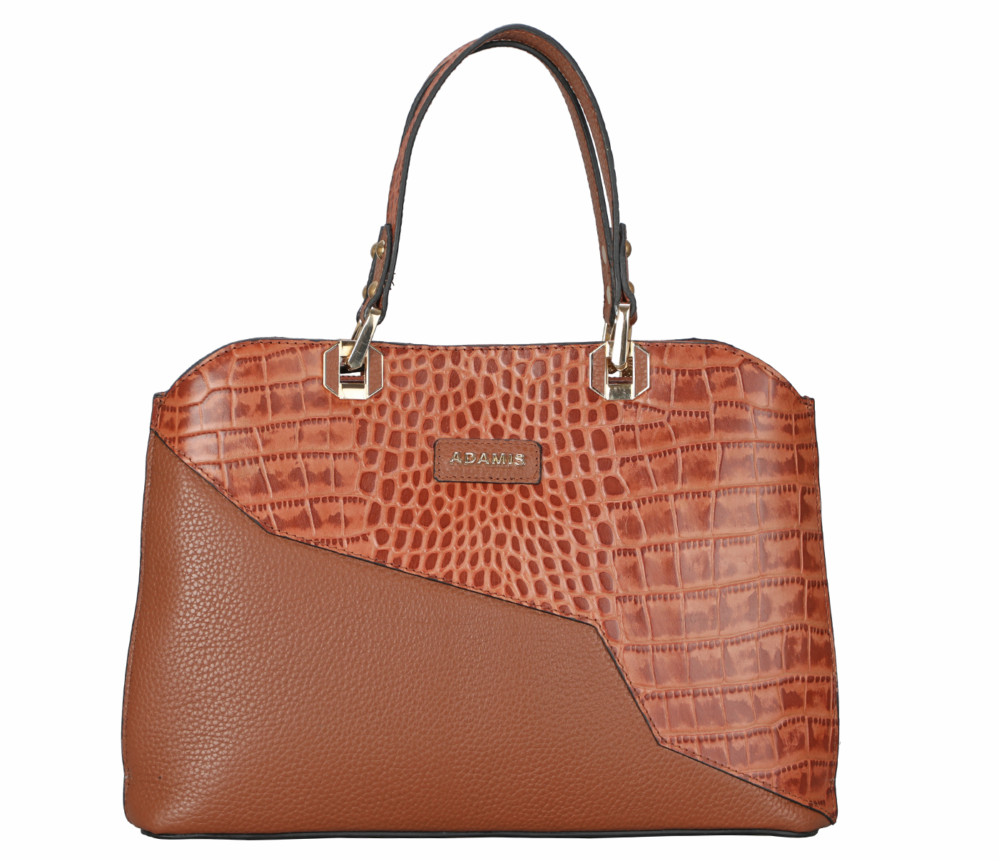 B873-Noelia-Shoulder work bag in Genuine Leather - Tan