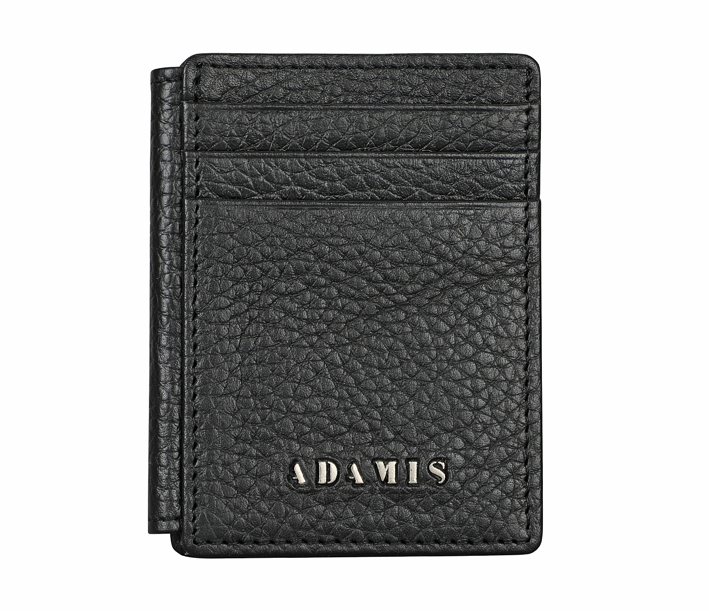W339--Credit card case and magnetic money clip in genuine leather - Black