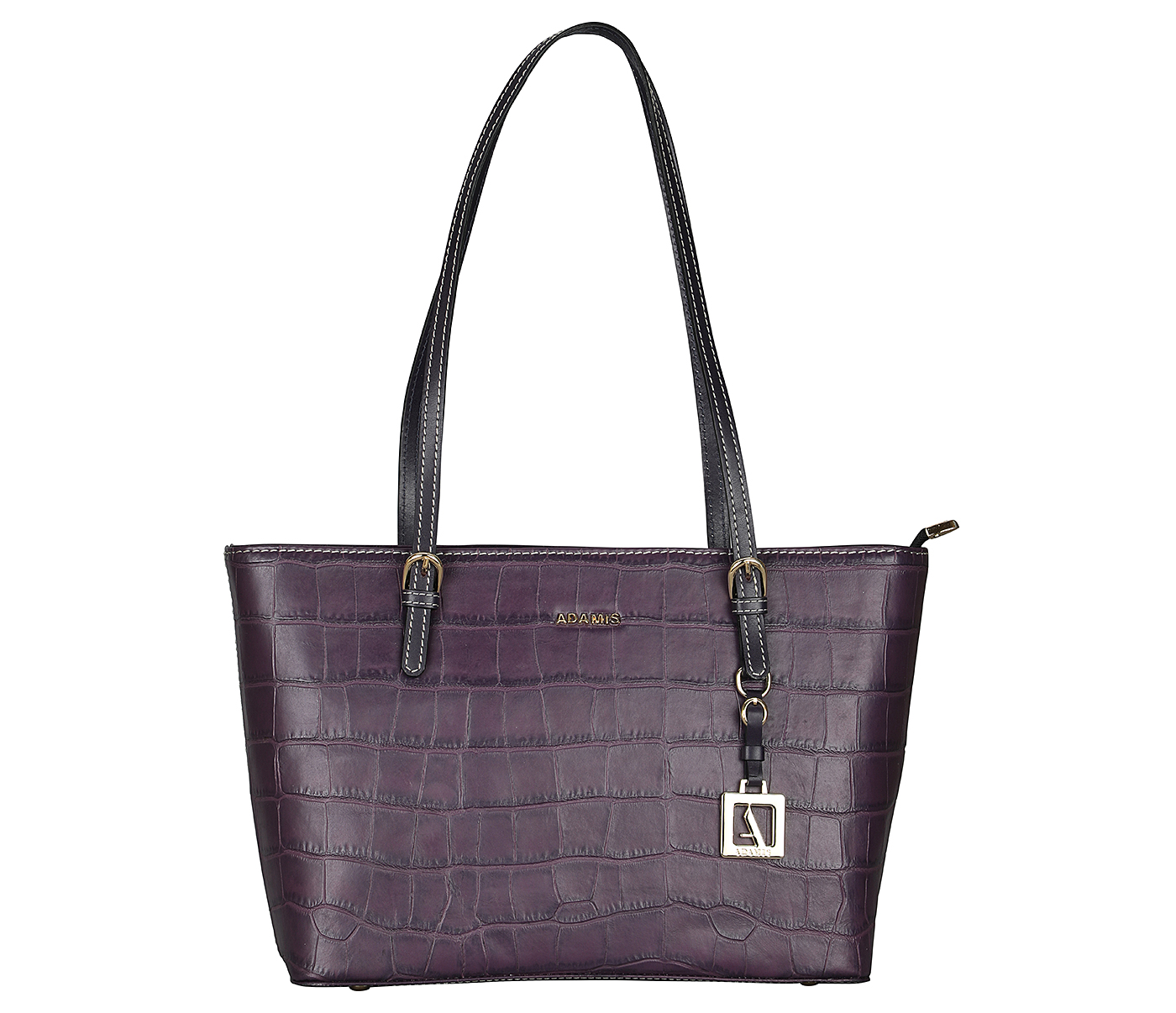 B887-Diana-Shoulder work bag in Genuine Leather - Purple