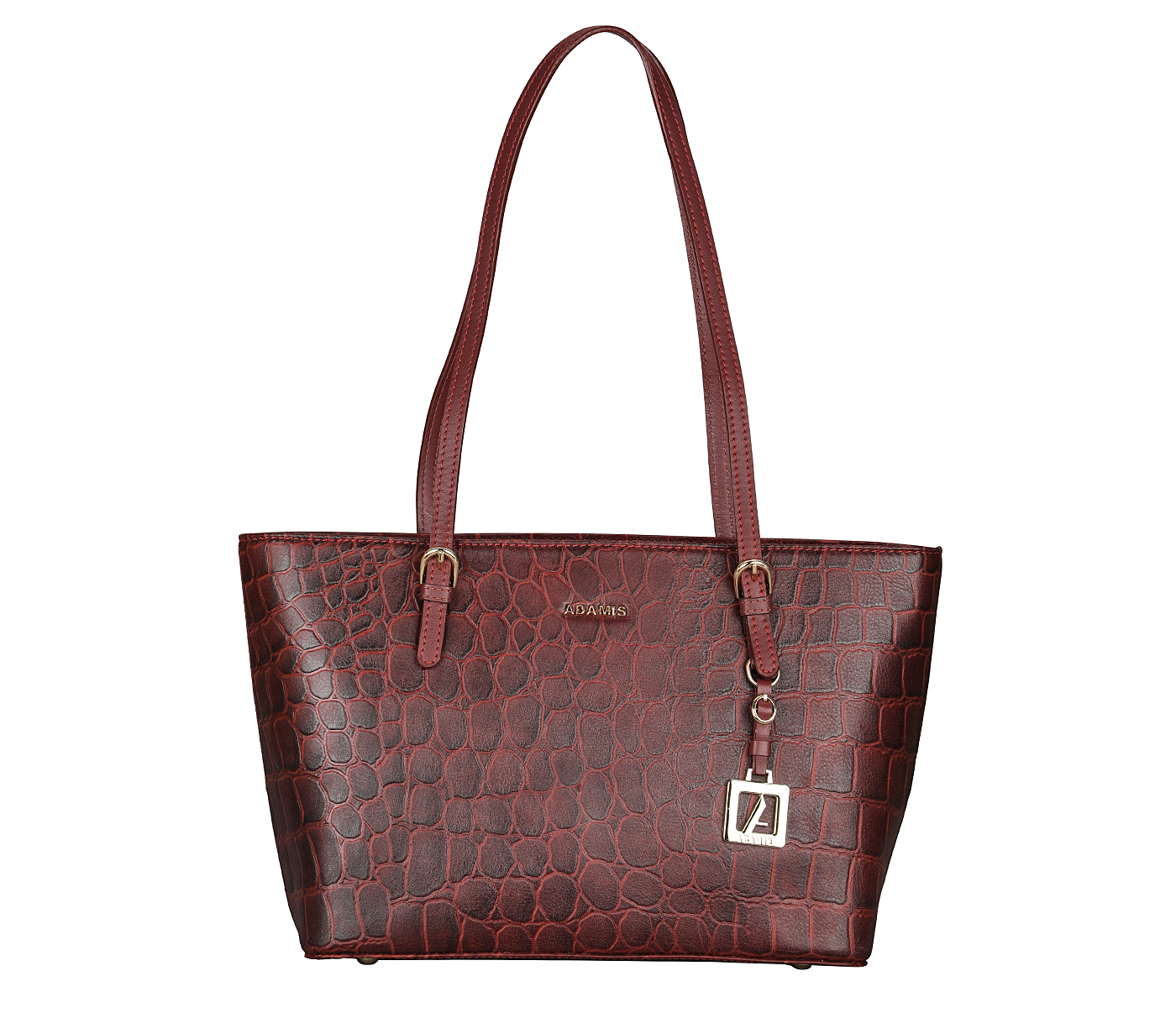 B887-Diana-Shoulder work bag in Genuine Leather - Wine