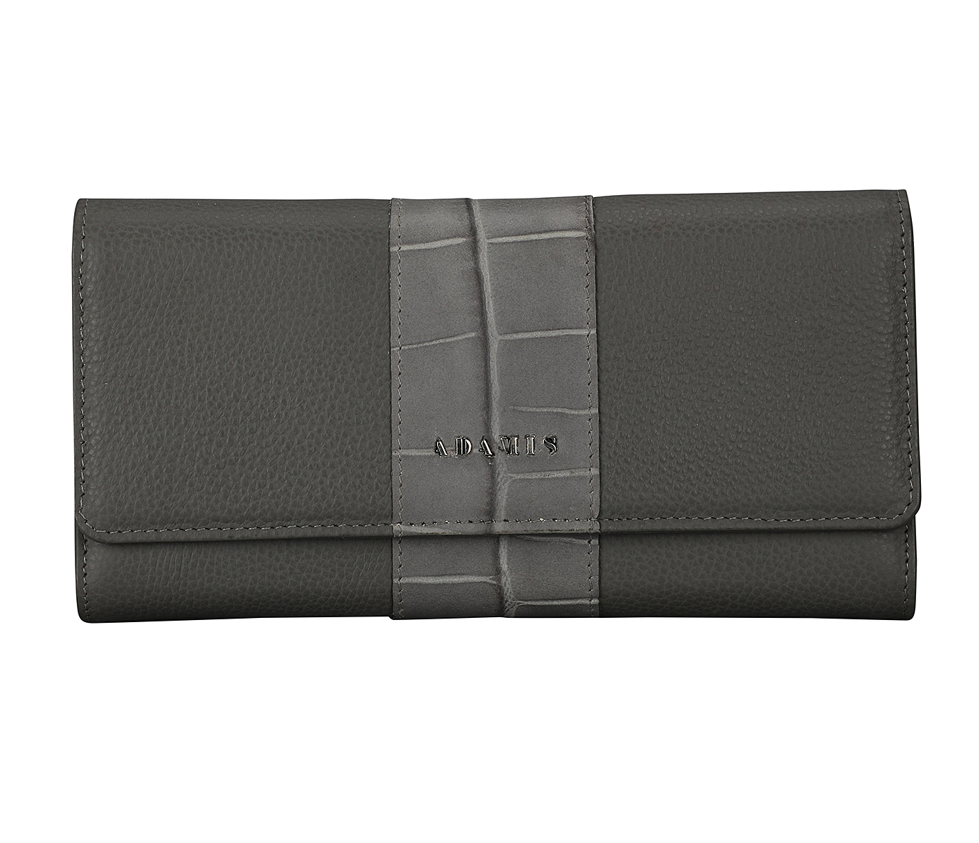 W343-Nahia-Womens wallet in Genuine Leather - Grey