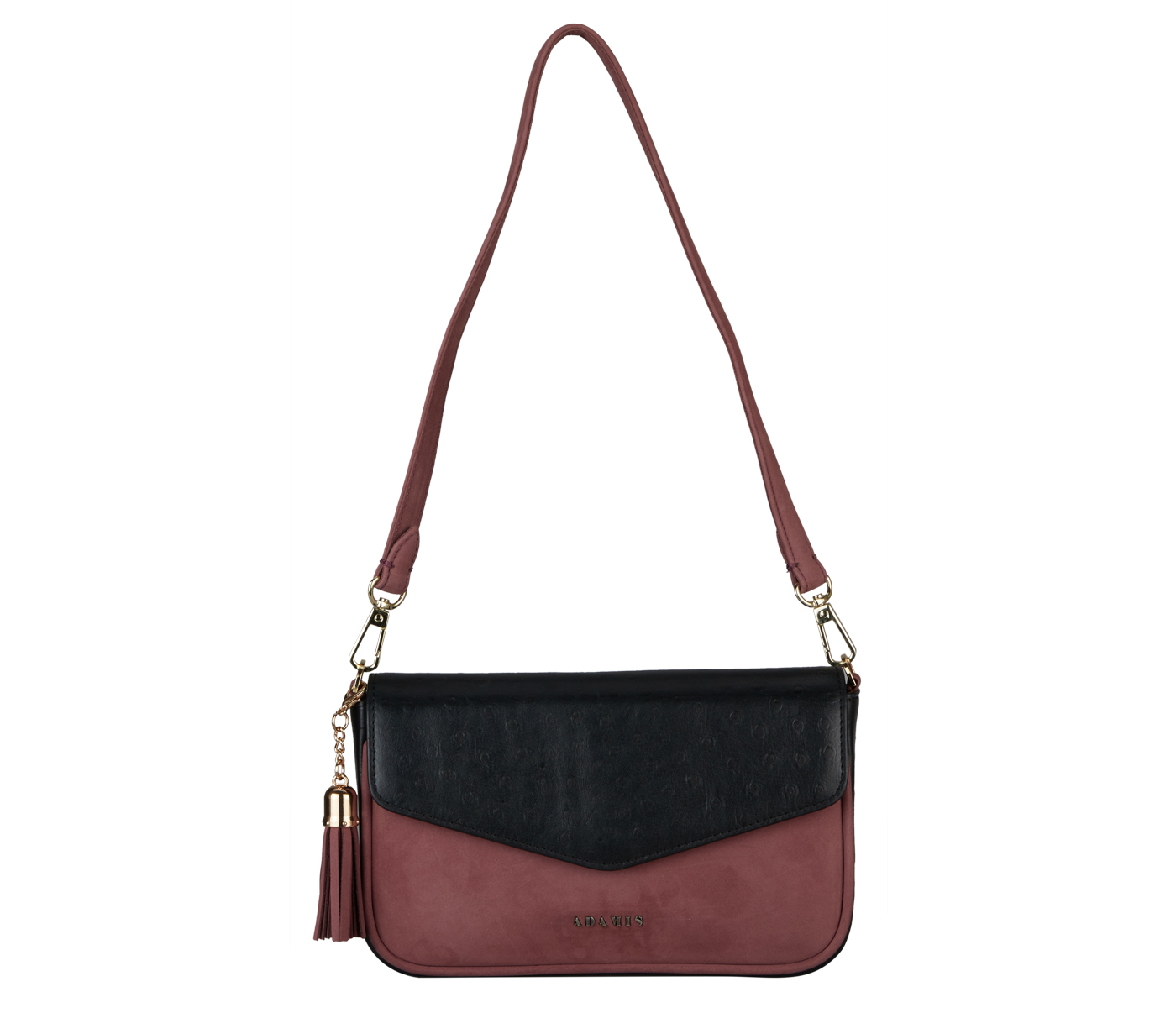 B901-Selena Sling Cross Body Bag In Genuine Leather- - Black