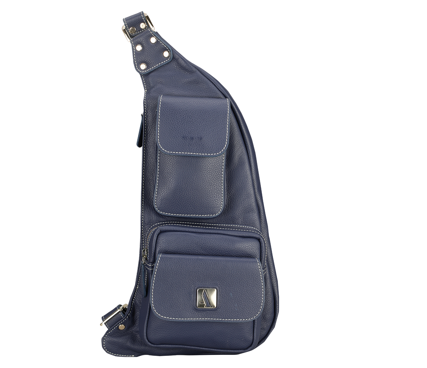 Marine Traveller Crossbody Mutli-purpose Bag Leather Bag(Blue)B922