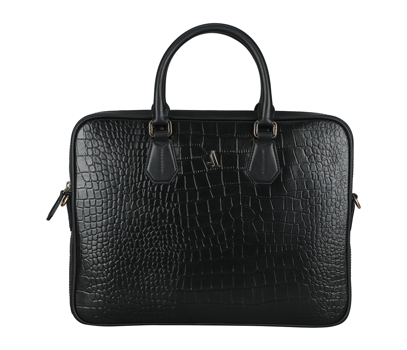 Reyes Laptop Portfolio Bag Leather Portfolio / Laptop Bag(Black)LC49