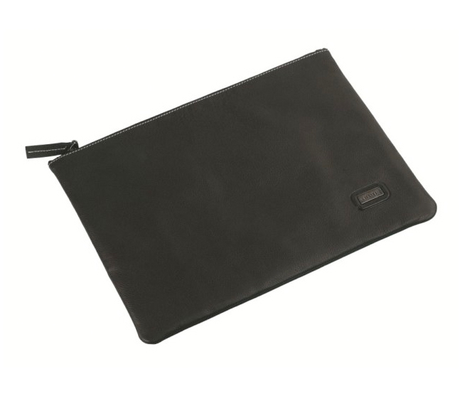 Leonardo Leather Laptop Sleeve / Folder(Black)F16