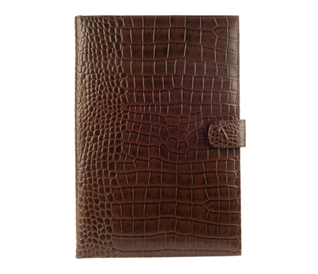 F24-Vasco-Sleek conference folder in Genuine Leather - Brown