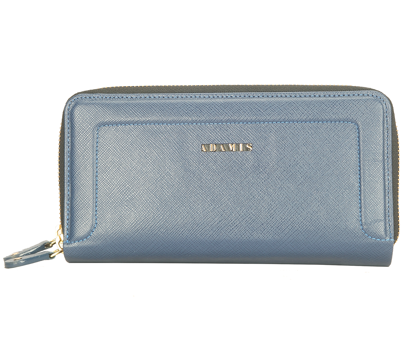 W250-Madeline-Women's day cum travel wallet in Genuine Leather - Blue