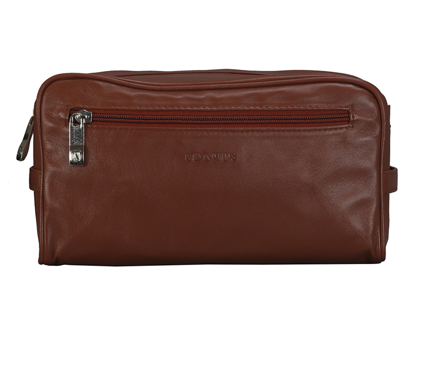 SC2--Unisex Wash & Toiletry travel Bag in Genuine Leather - Tan