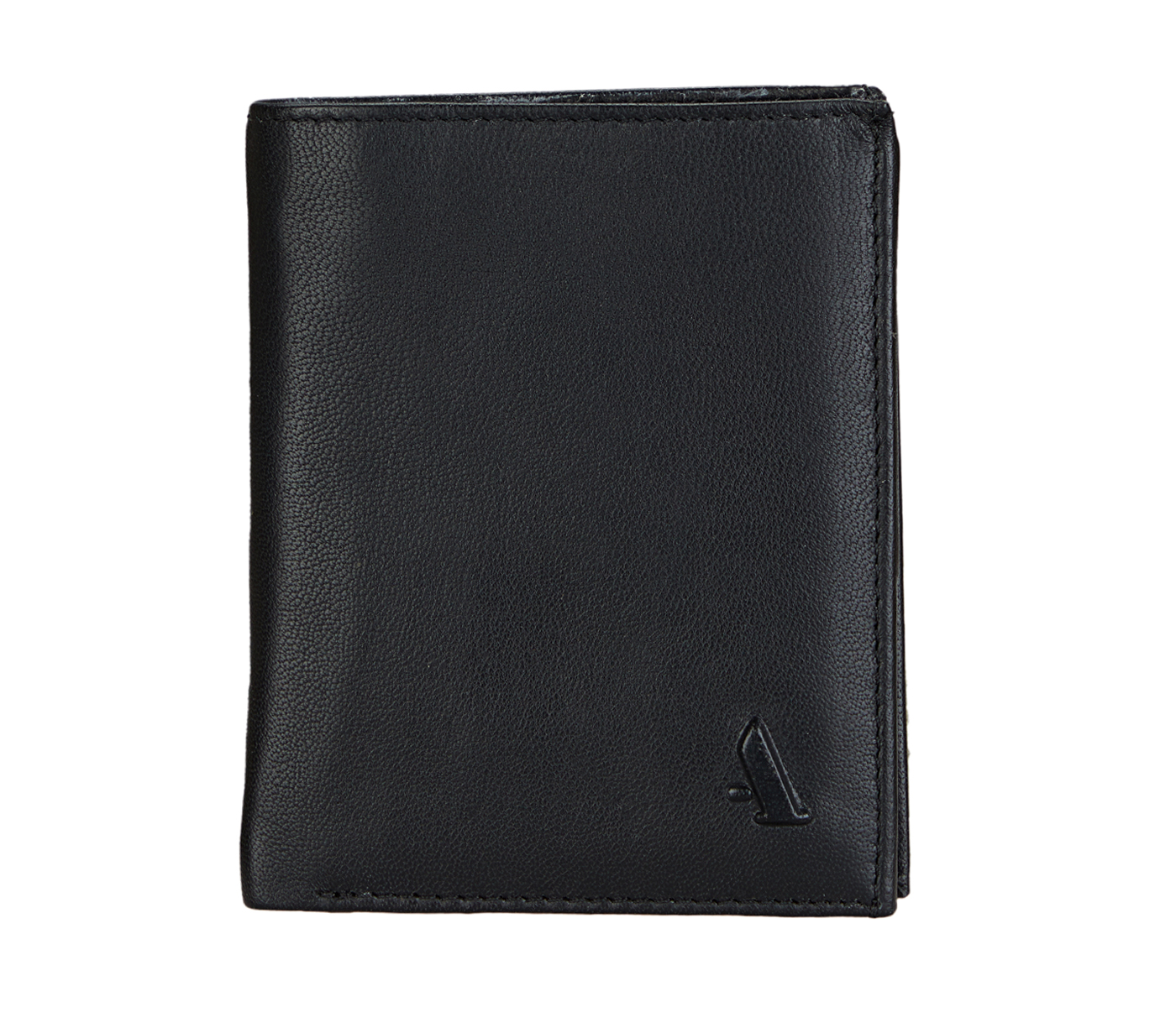 W7-Davide-Men's Bifold Wallet With Photo Id In Genuine Leather - Black