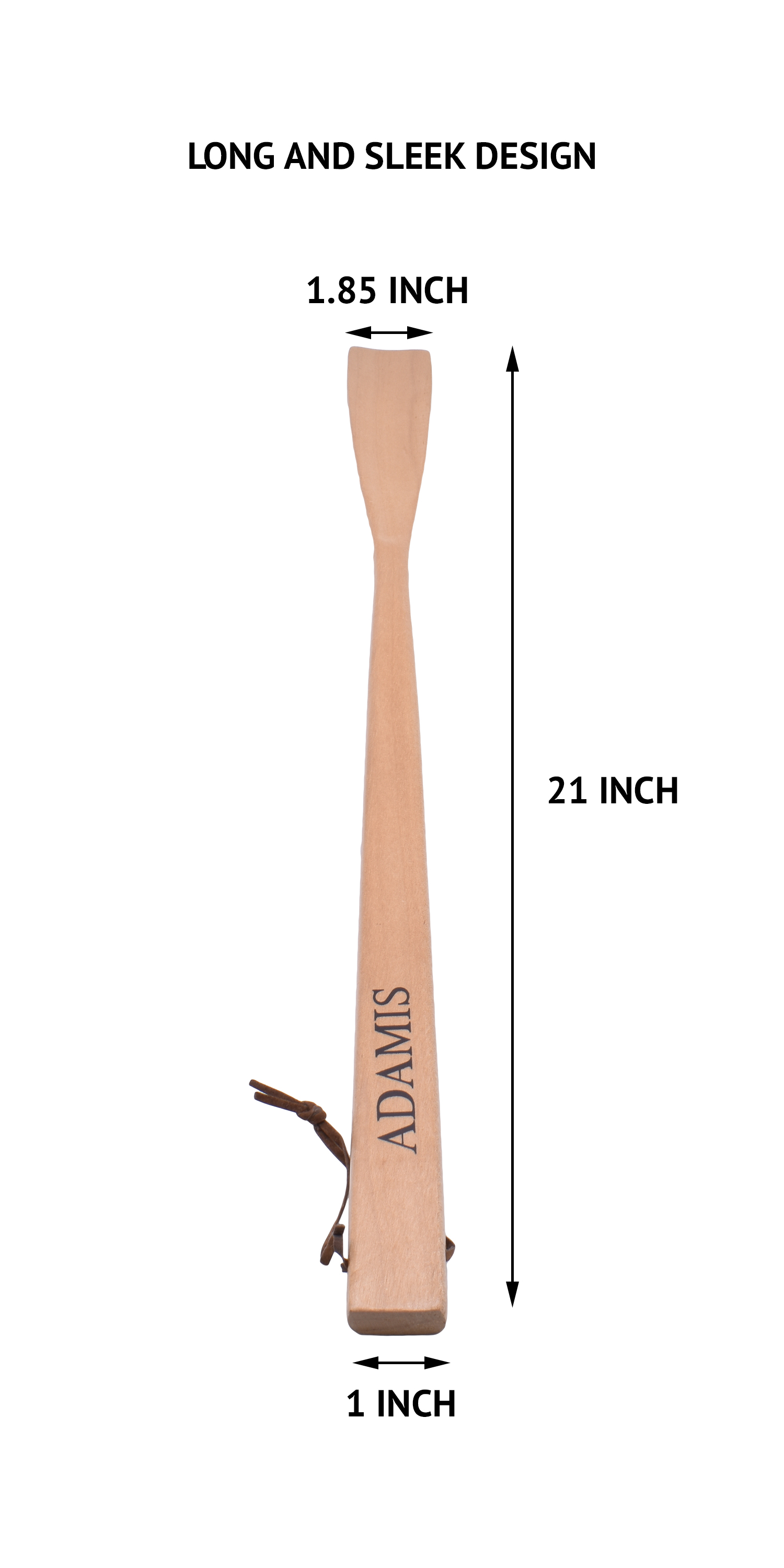 HS1--Shoe horn in beautiful wood finish with Adamis signature - Assorted Color