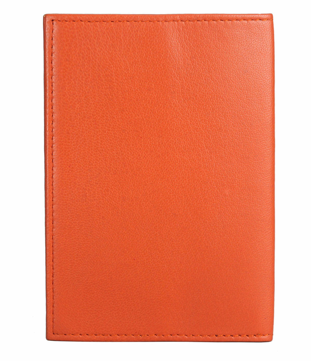 W73--Passport cover in Genuine Leather - Orange