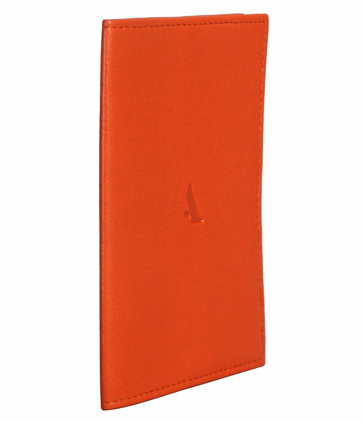 W73--Passport cover in Genuine Leather - Orange