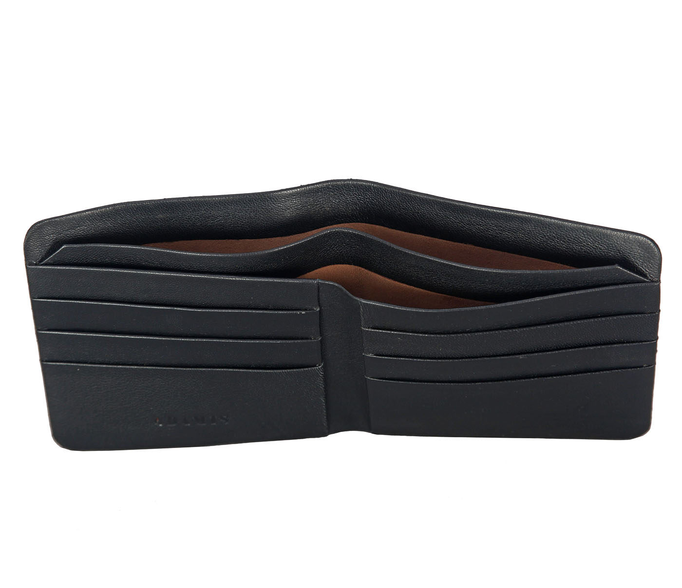 VW18-Diego-Men's bifold sleek wallet in Genuine Leather - Black