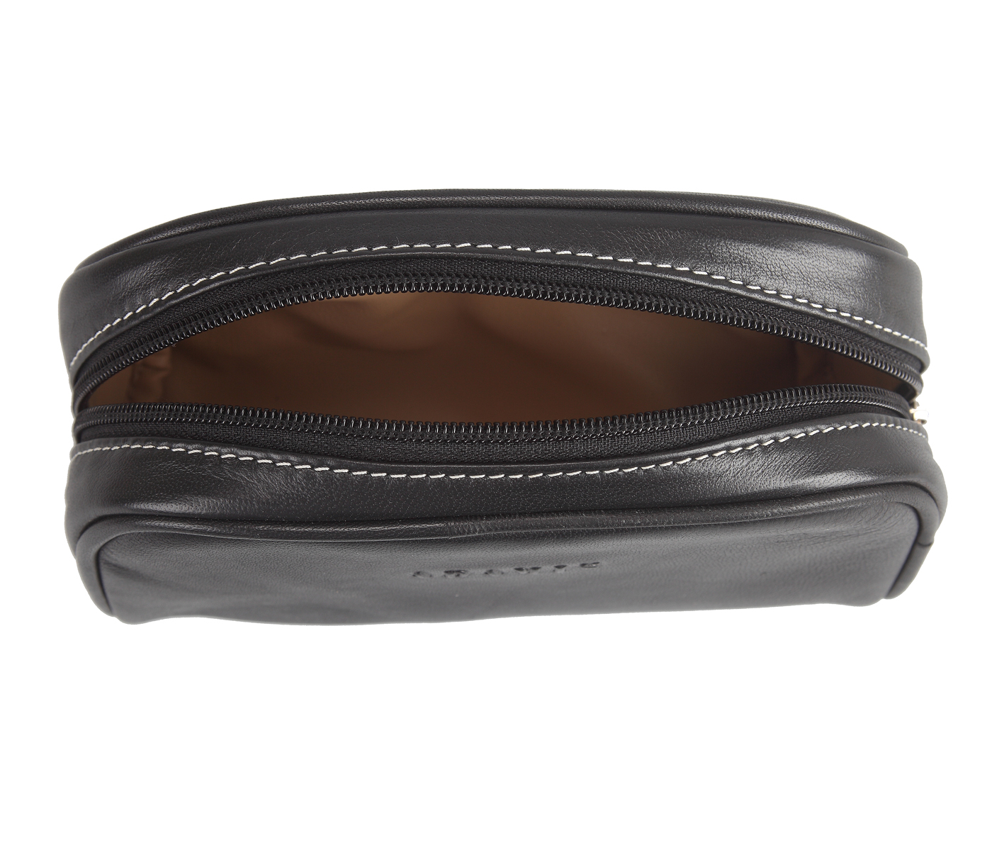 SC4S--Unisex Wash & Toiletry travel Bag in Genuine Leather - Black
