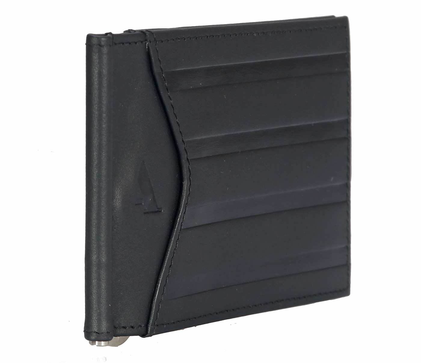 Wallet-Carl-Men's money clip cum card case wallet in Genuine Leather - Black