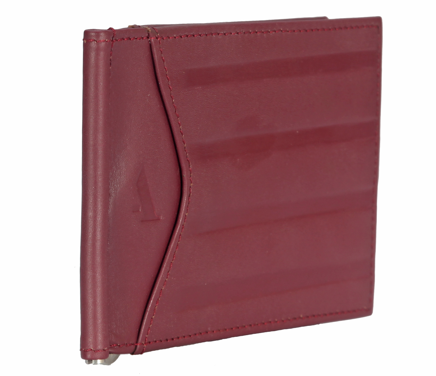 Wallet-Carl-Men's money clip cum card case wallet in Genuine Leather - Wine