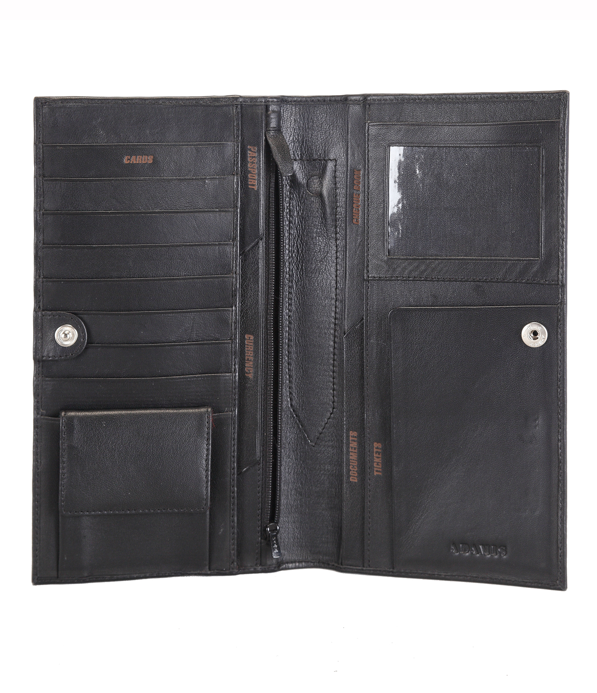Wallet-Novio-Travel document wallet in soft Genuine Leather - Black