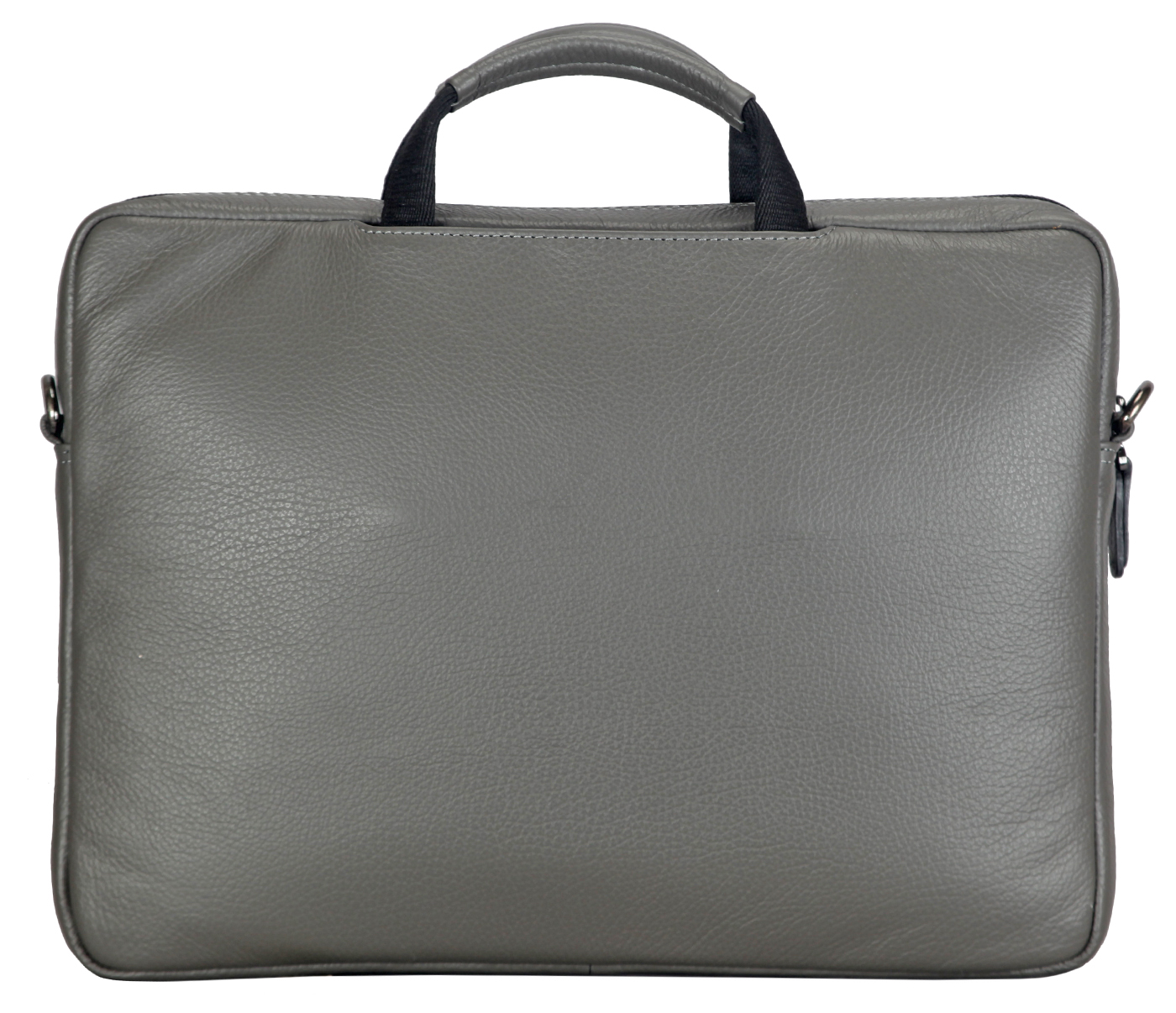 Portfolio / Laptop Bag-Javier-Laptop slim messenger bag in Genuine Leather - Grey