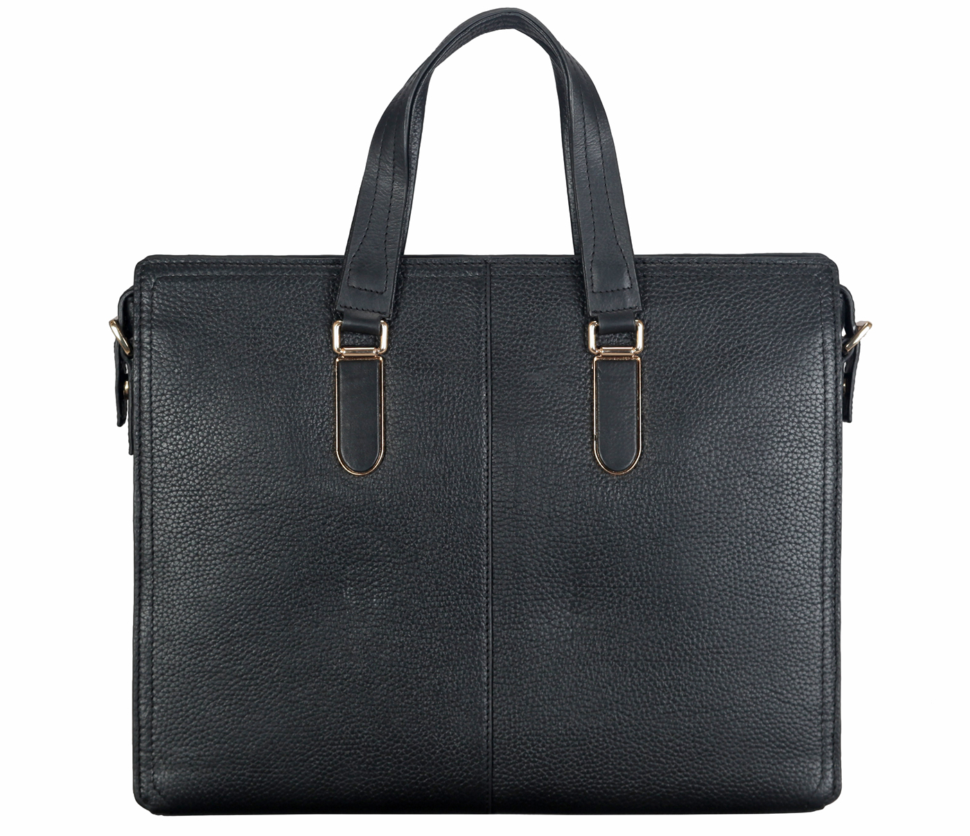 Portfolio / Laptop Bag-Julian-Laptop cum portfolio slim bag in Genuine Leather - Black