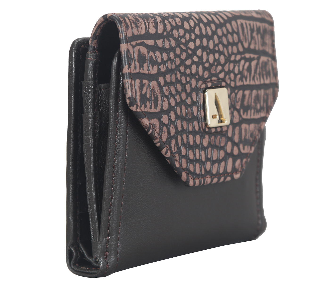 Wallet-Carolina-Women's bifold wallet in Genuine Leather - Brown