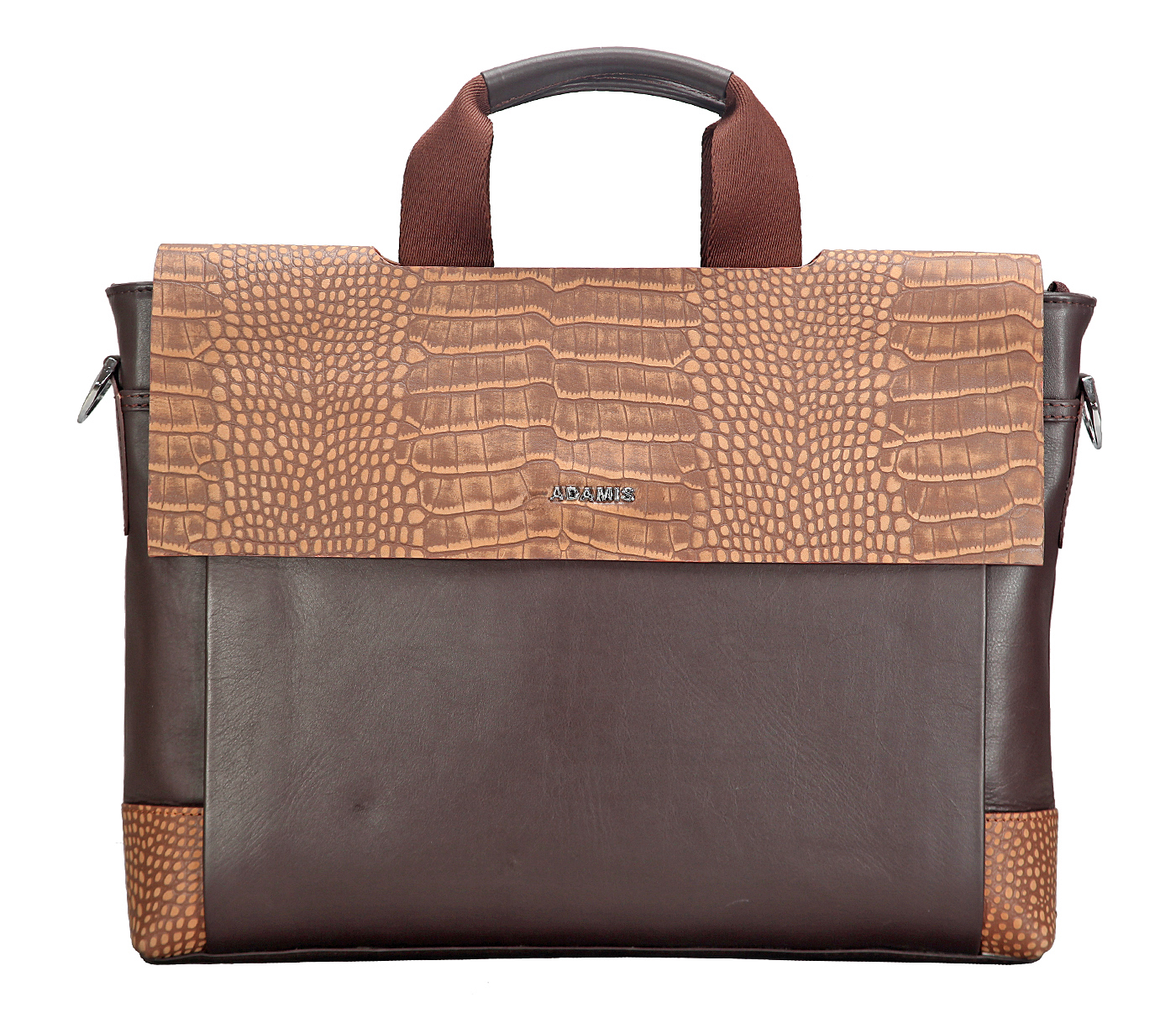 Portfolio / Laptop Bag-Ebner-Laptop, portfolio office executive bag in Genuine Leather - Brown / Tan