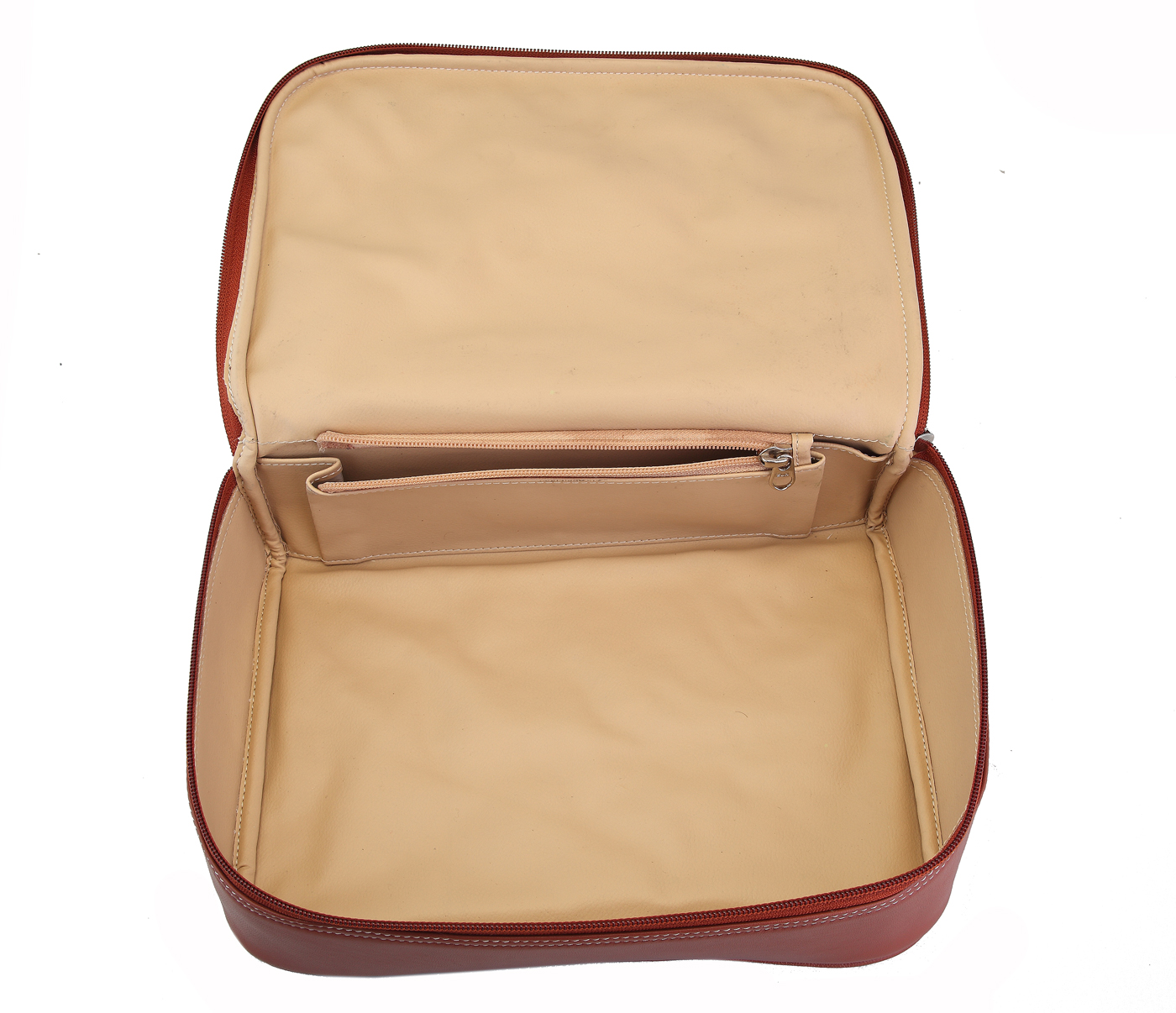 SC5--Unisex Wash & Toiletry travel Bag in Genuine Leather - Tan