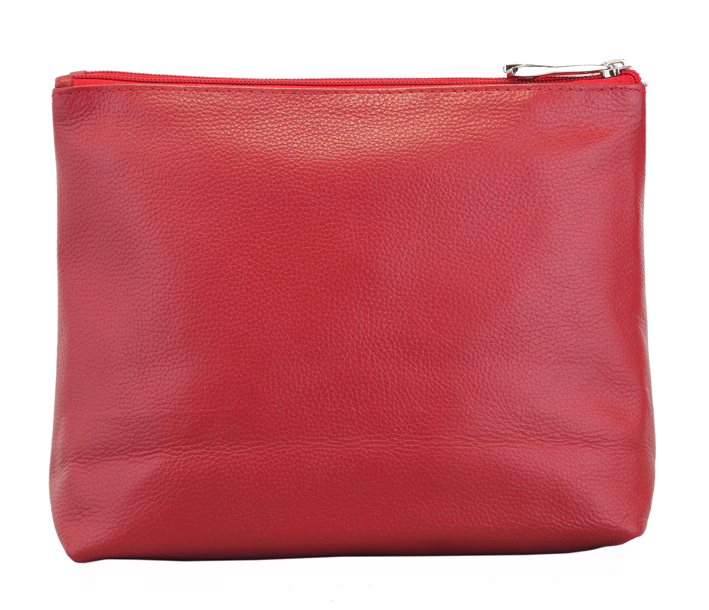P18--Unisex Wash And Toiletry Bag in Genuine Leather - Red