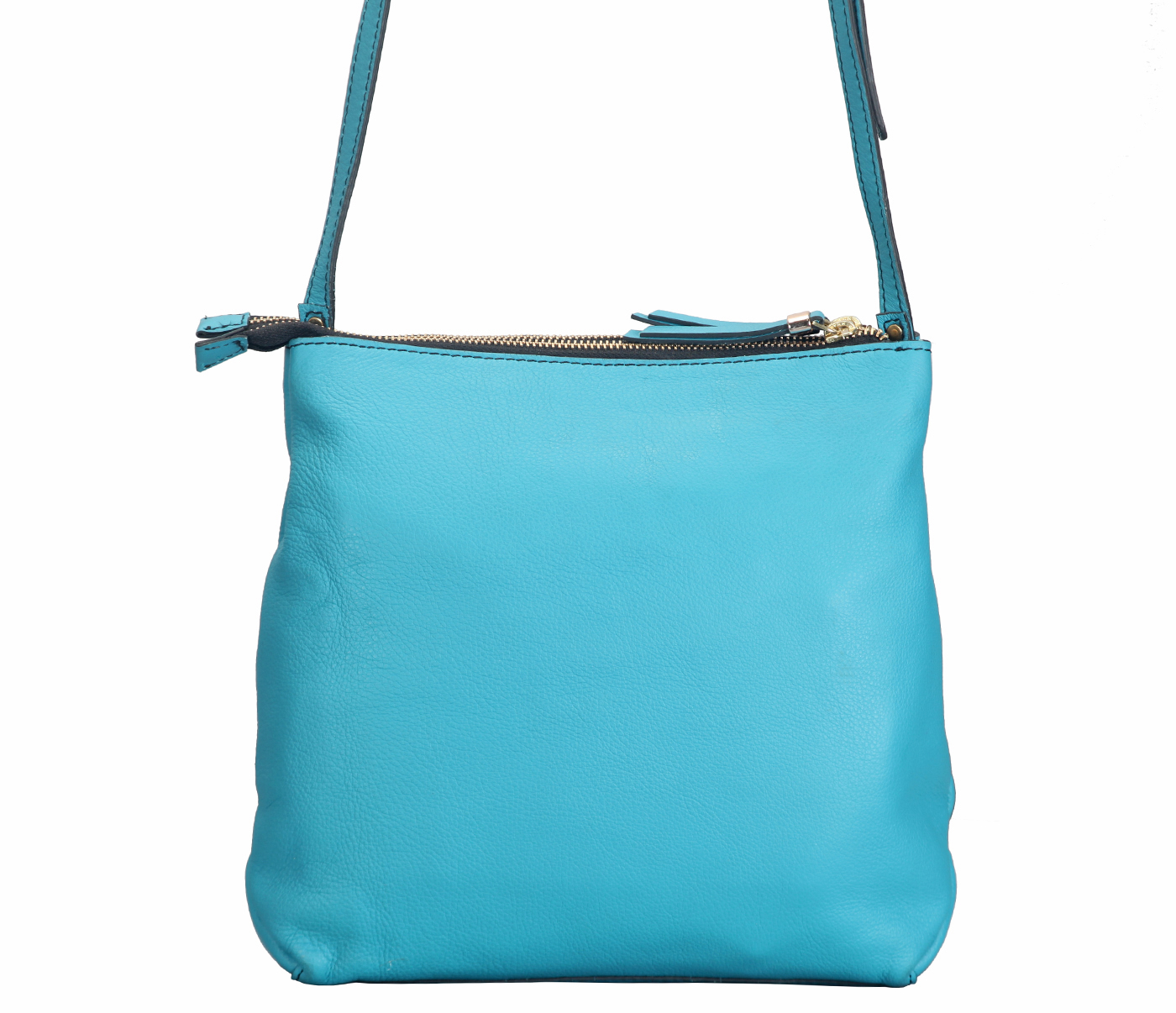 B811-Paulita-Sling Cross Body Bag In Genuine Leather - Turquoise