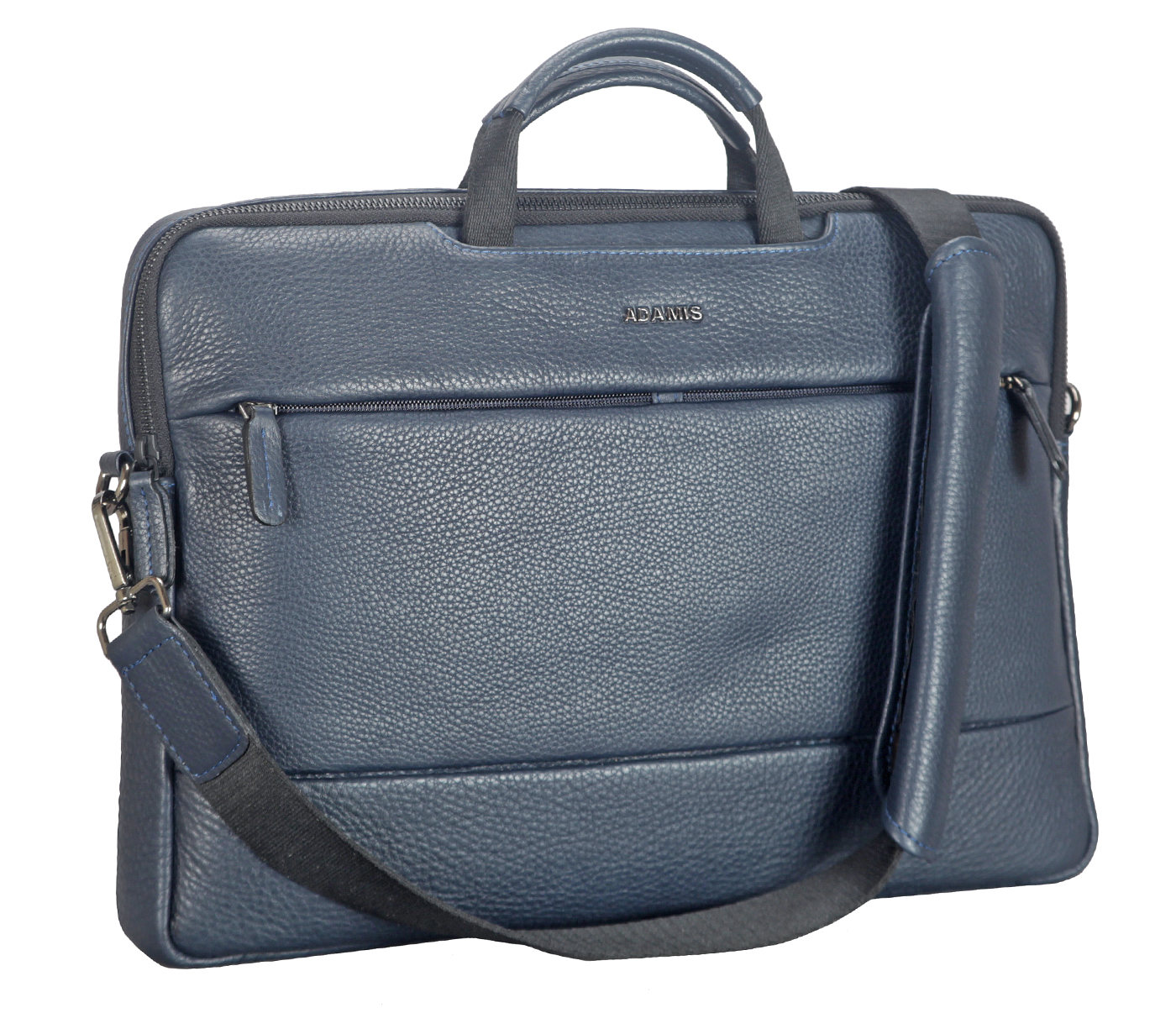 F68-Liam Laptop, Portfolio Office Executive Bag In Genuine- - Blue