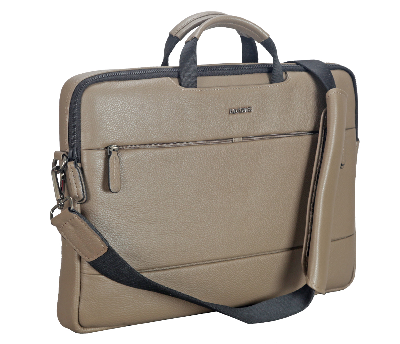 F68-Liam Laptop, Portfolio Office Executive Bag In Genuine- - KHAKI