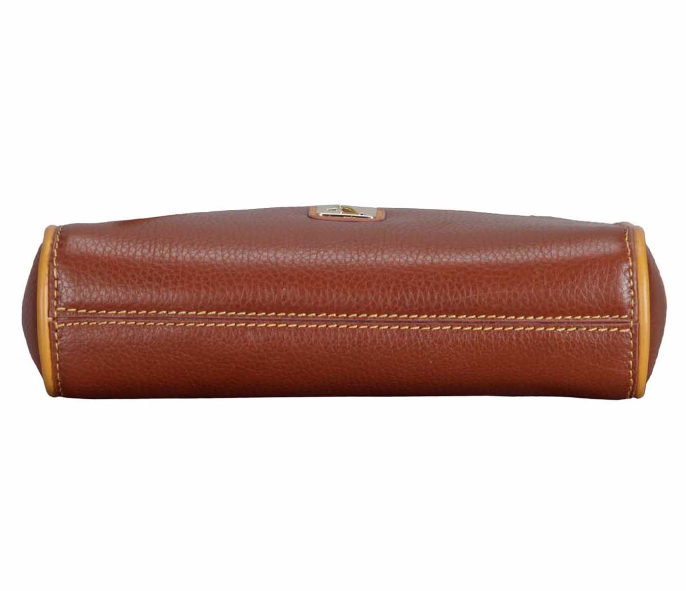 B825-Alissa-Sling cross body bag in Genuine Leather - Tan