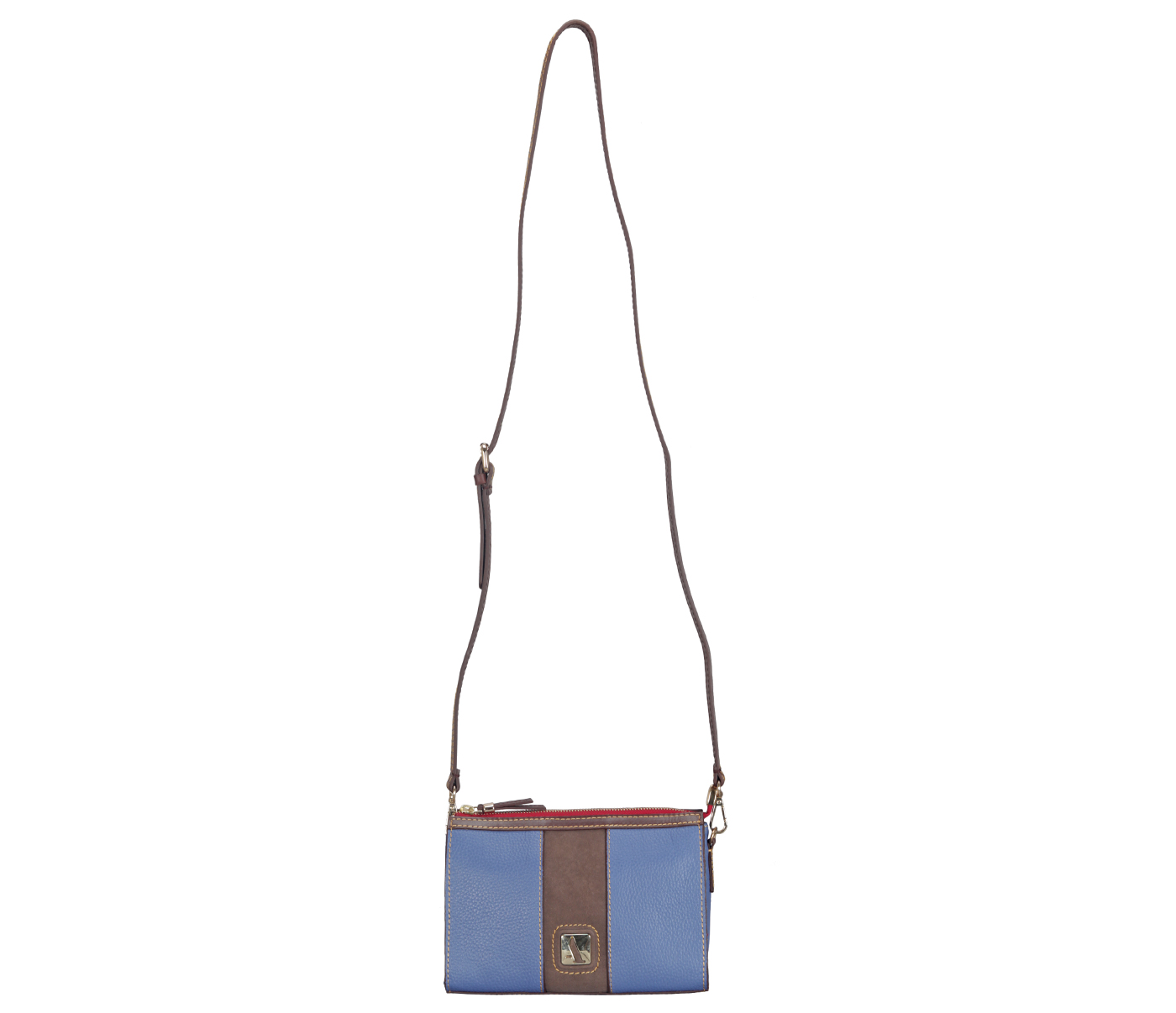 Handbag-Franka-Sling cross body bag in Genuine Leather - Blue