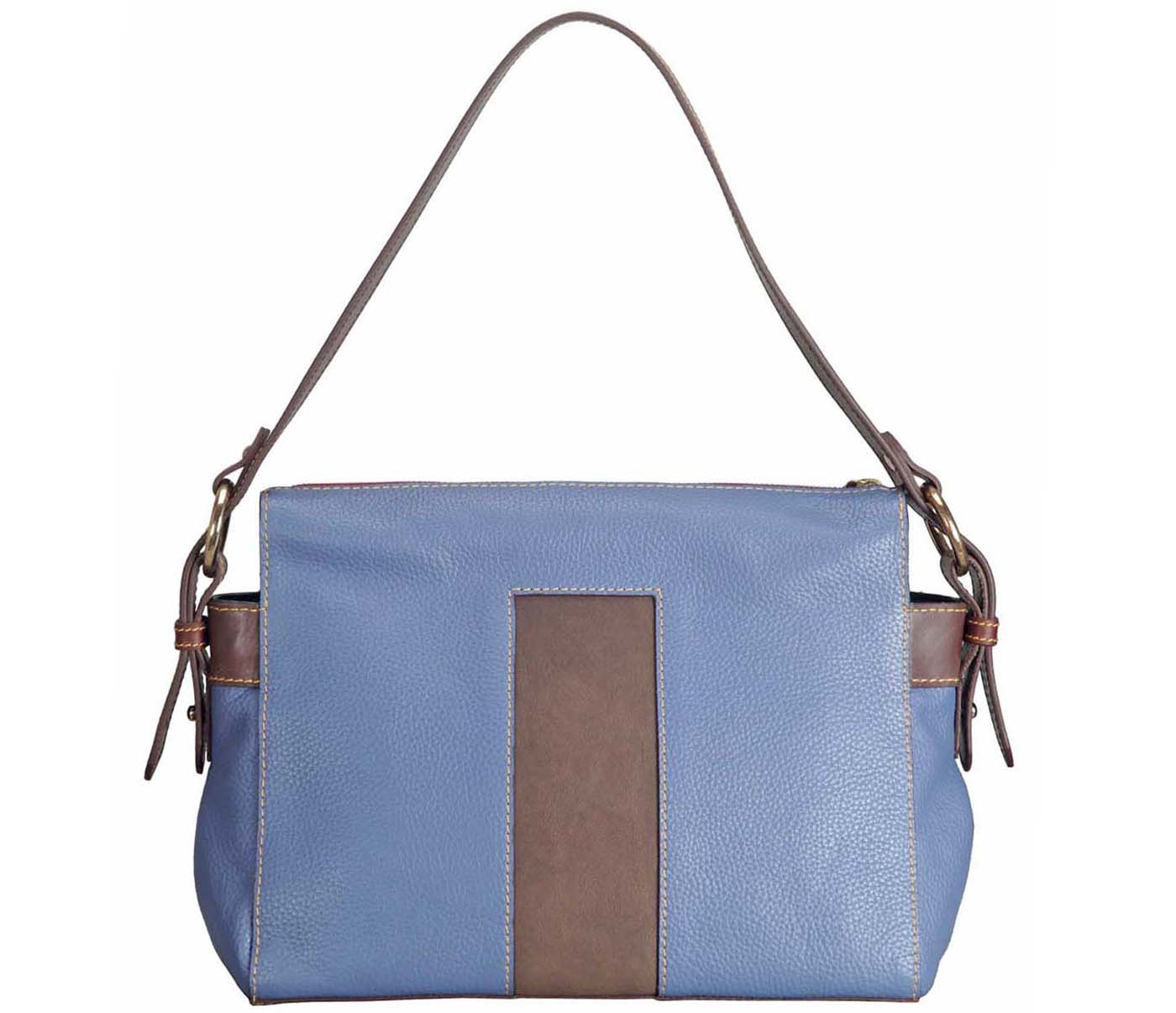 Handbag-Gretta-Short handle cum Sling bag in Genuine Leather - Blue
