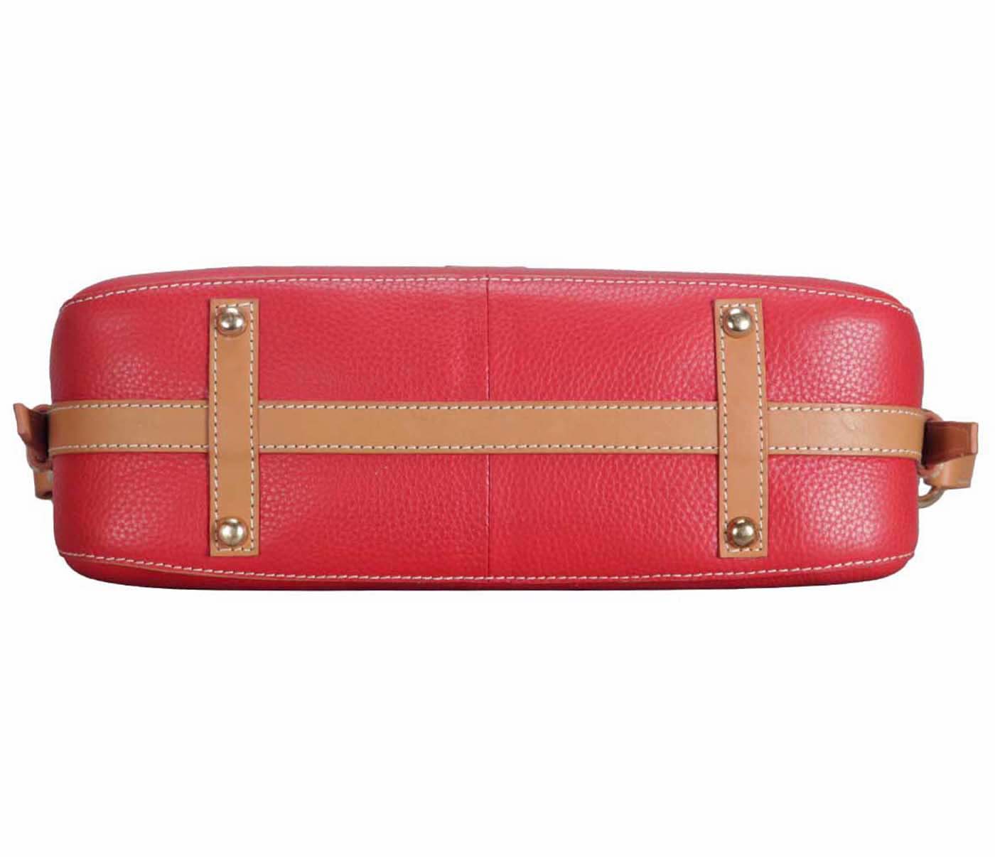 B836-Irma-Sling Cross Body Bag In Genuine Leather - Red
