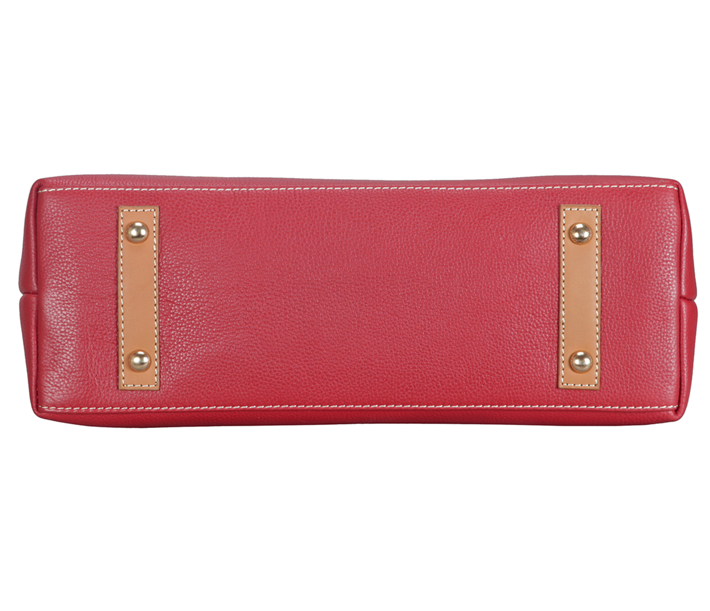 B837-Karla-Double handle Shoulder bag in Genuine Leather - Red