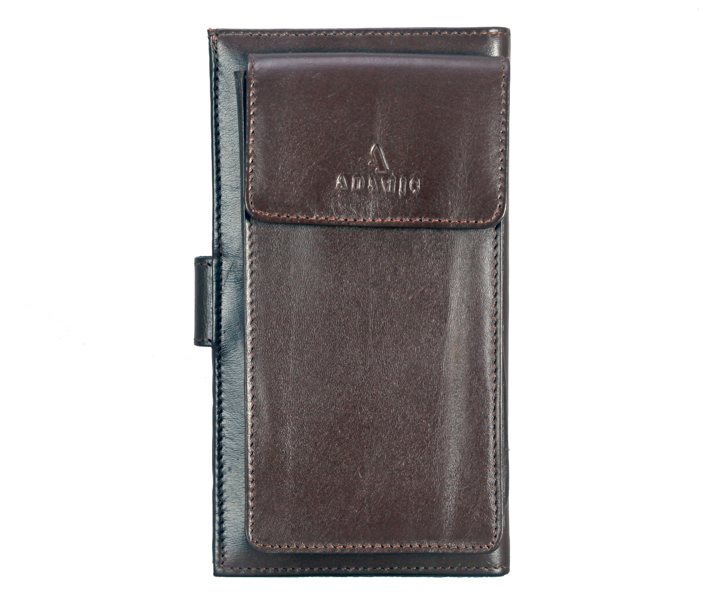 Wallet-Cameron-Women's wallet with mobile holder in Genuine Leather - Brown