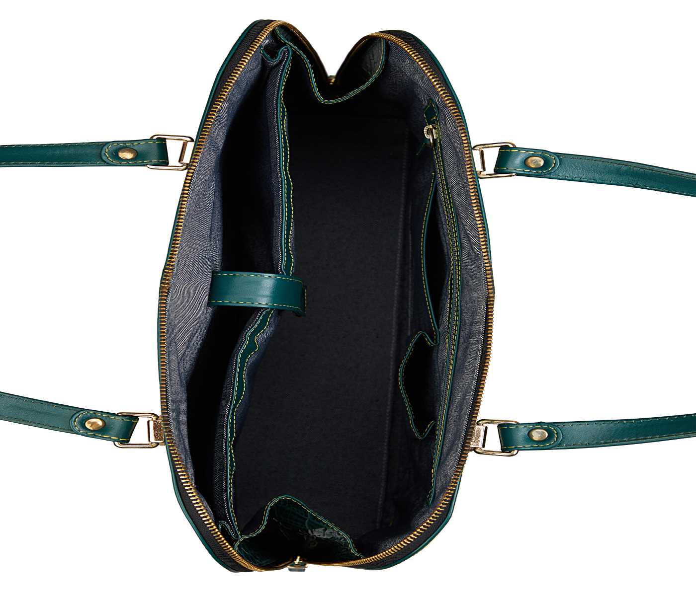 B858-Estrella-Shoulder Work Bag in Genuine Leather - Green