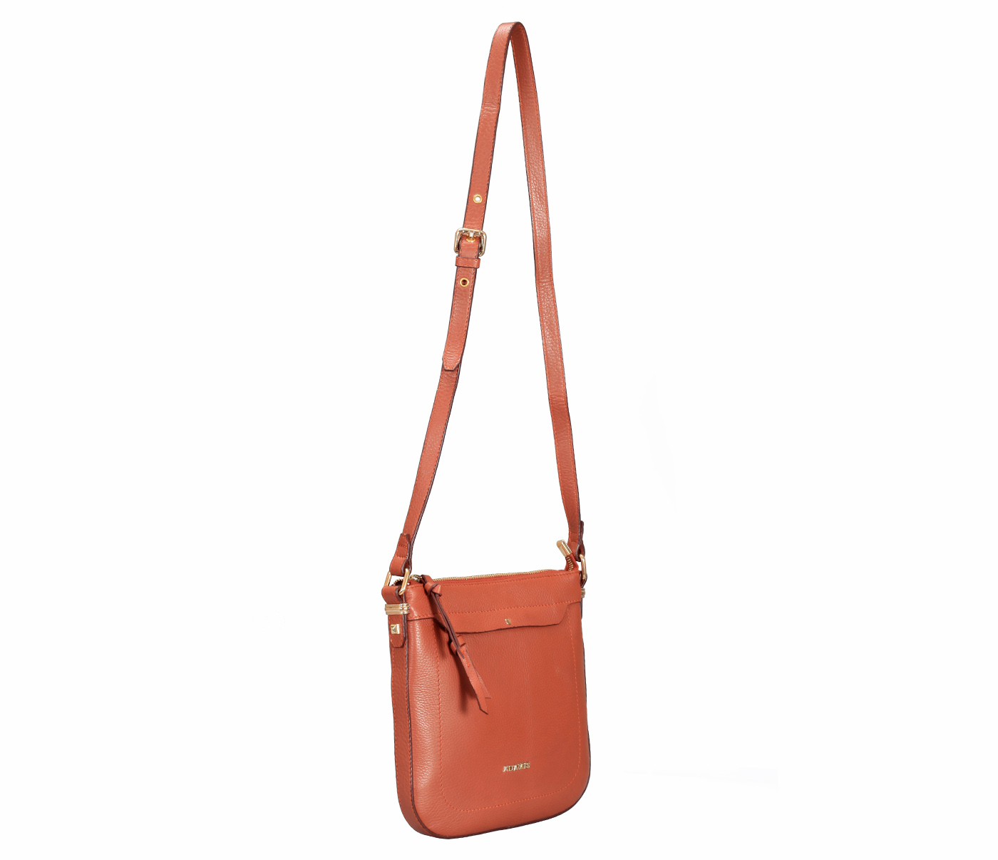B859-Georgina-Sling Cross Body Bag In Genuine Leather - Tan