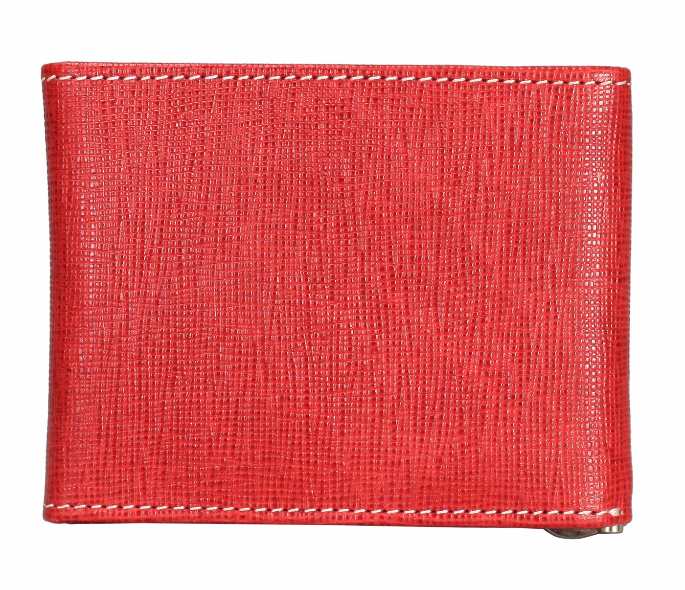 W328-Noah-Men's bifold money clip wallet in Genuine Leather - Red