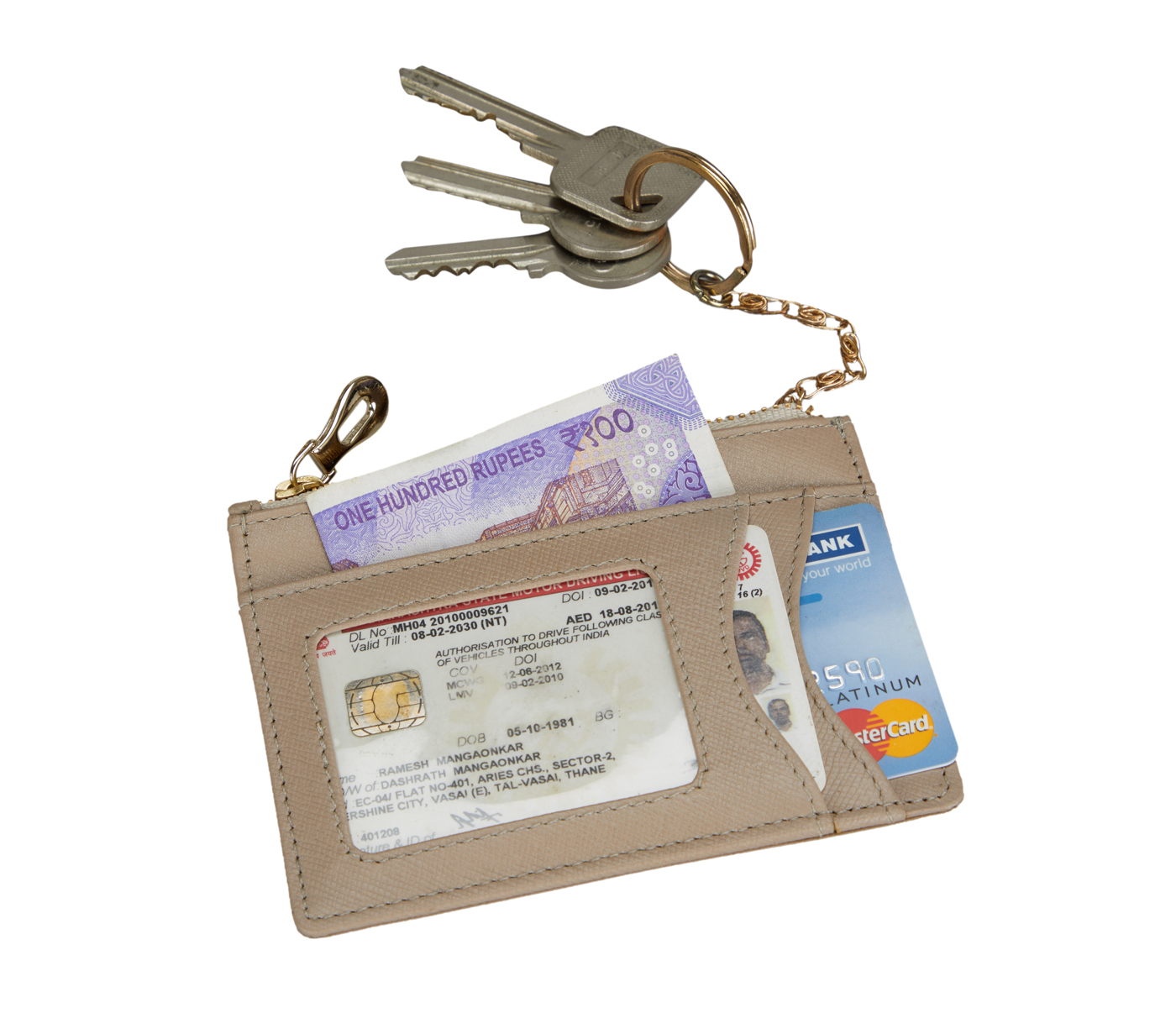 W331-Credit card case with photo Id in genuine leather- - Tope