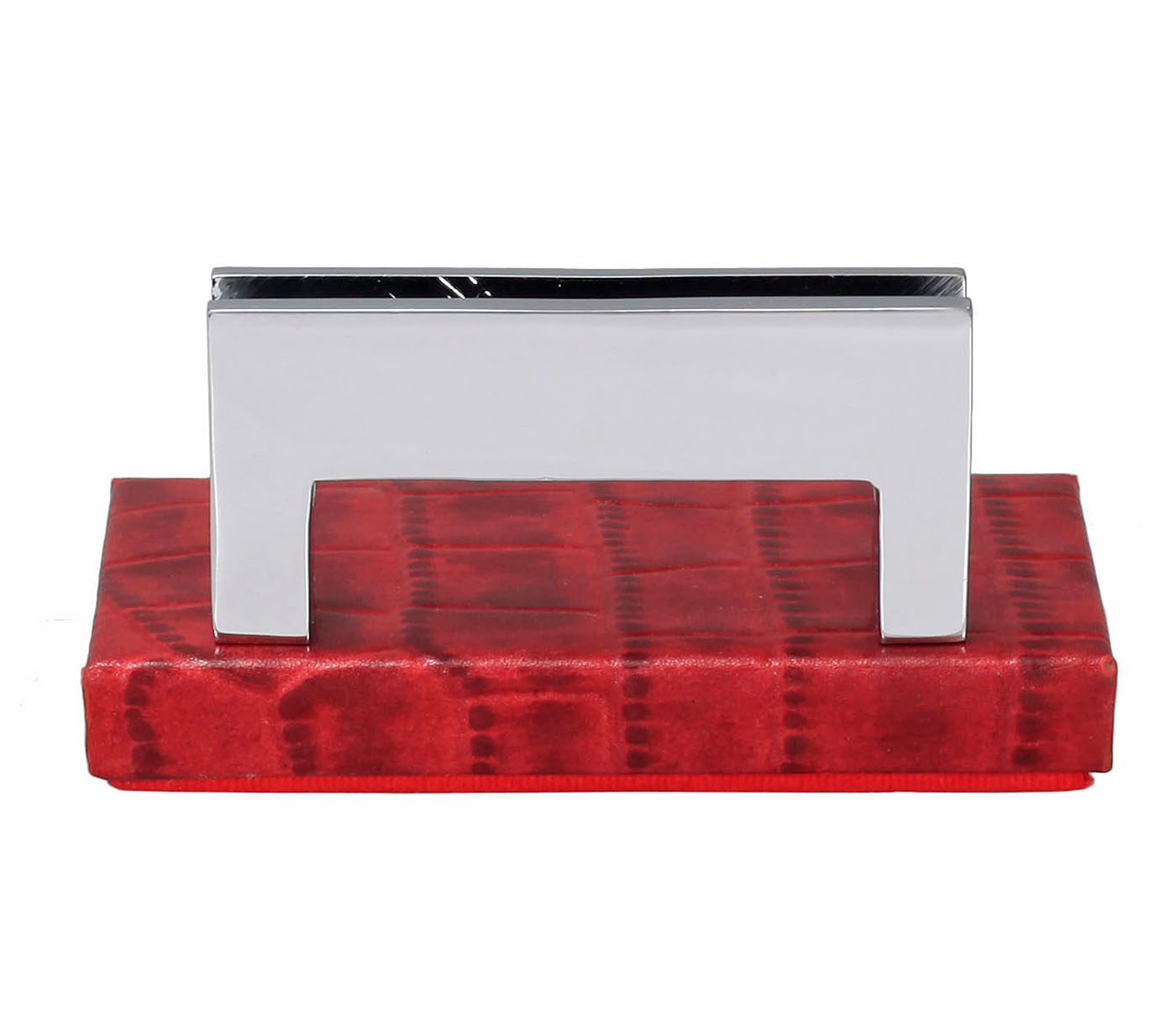 W333-Credit card holder in genuine leather- - Red