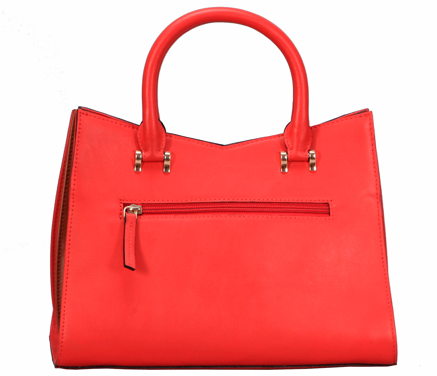 Handbag-Liliela-Shoulder work bag in Genuine Leather - Red