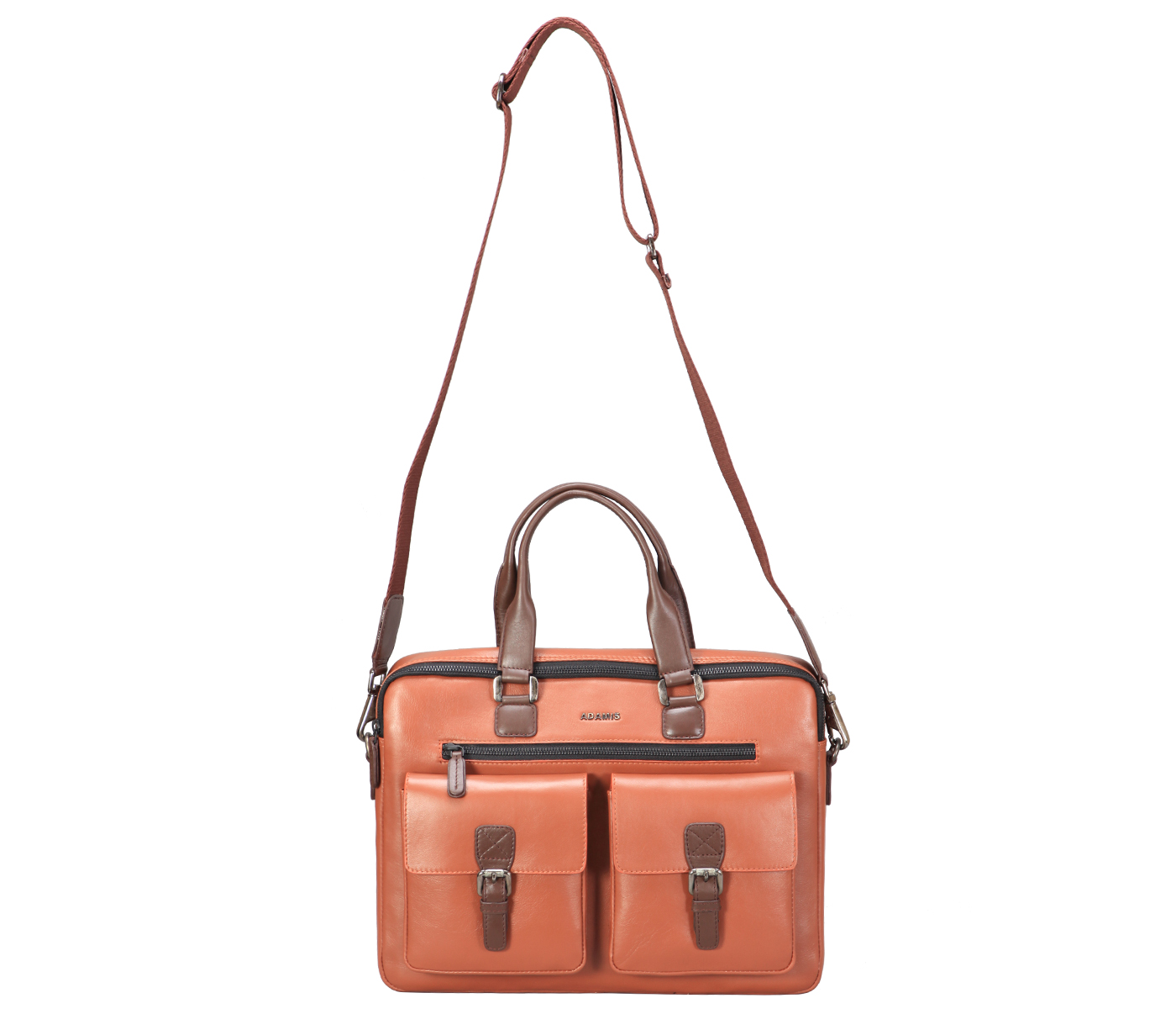 Portfolio / Laptop Bag-Austin-Laptop, portfolio office executive bag in Genuine Leather - Tan/Brown